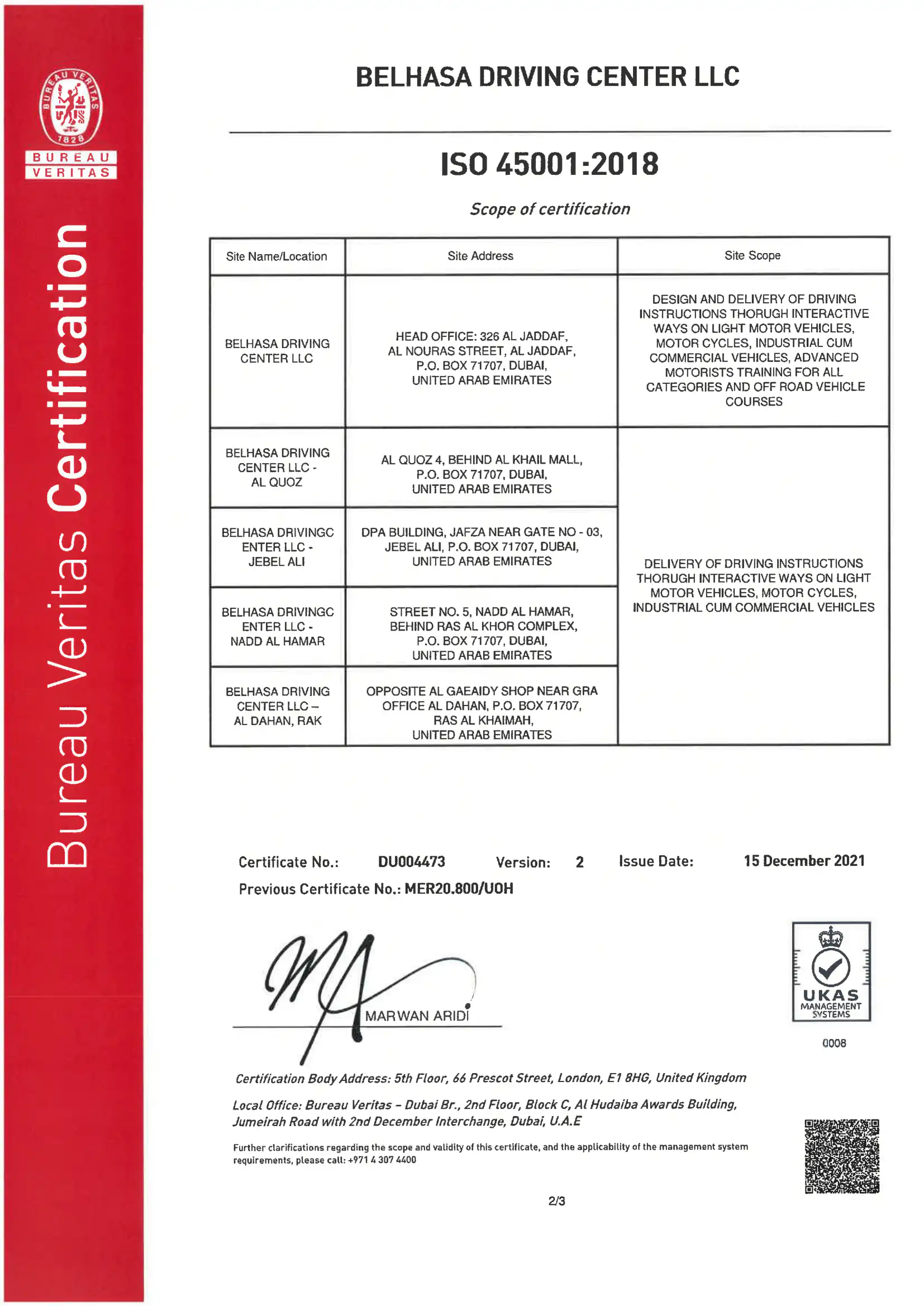 ISO 45001:2018 Certification