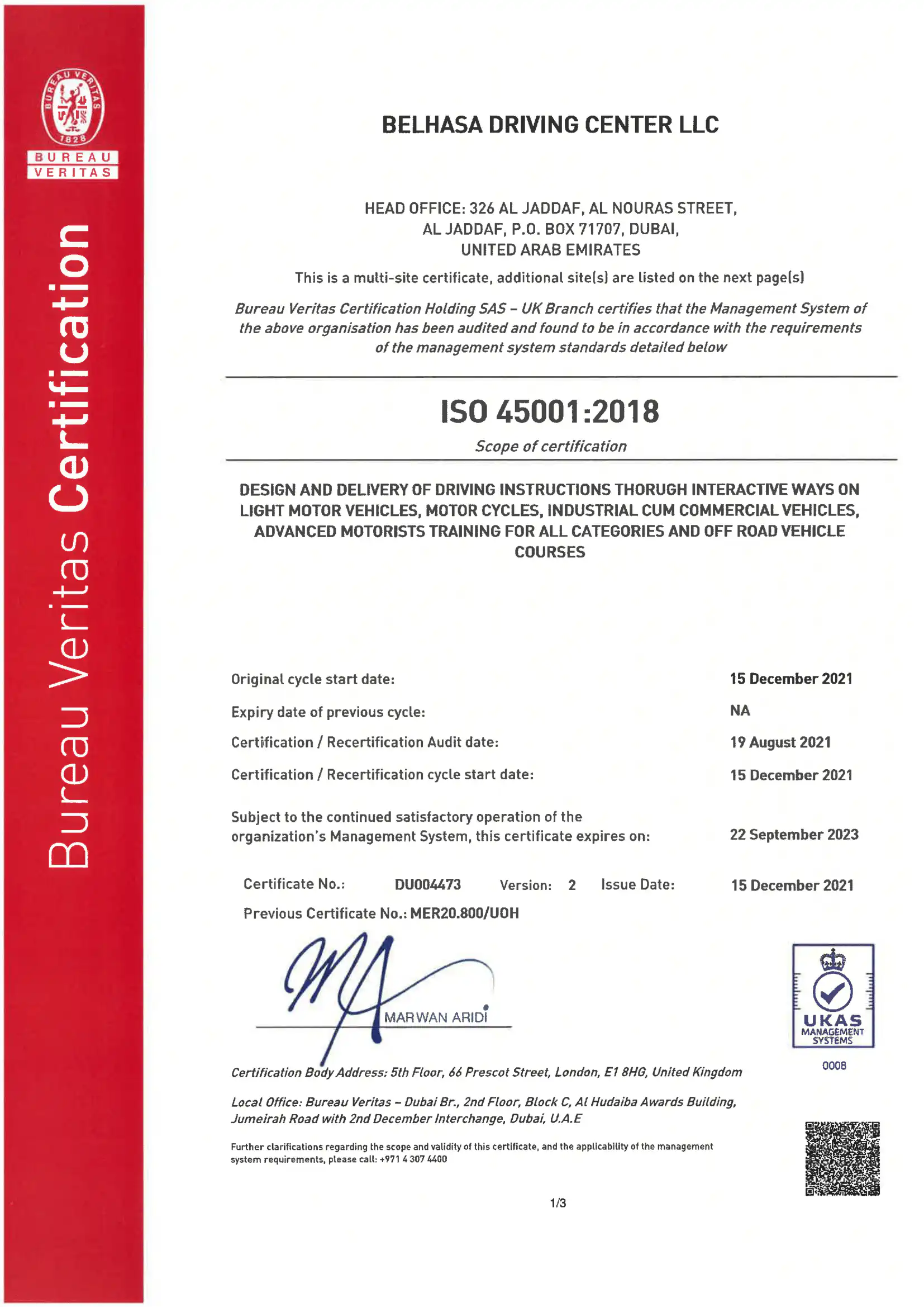 ISO 45001:2018 Certification