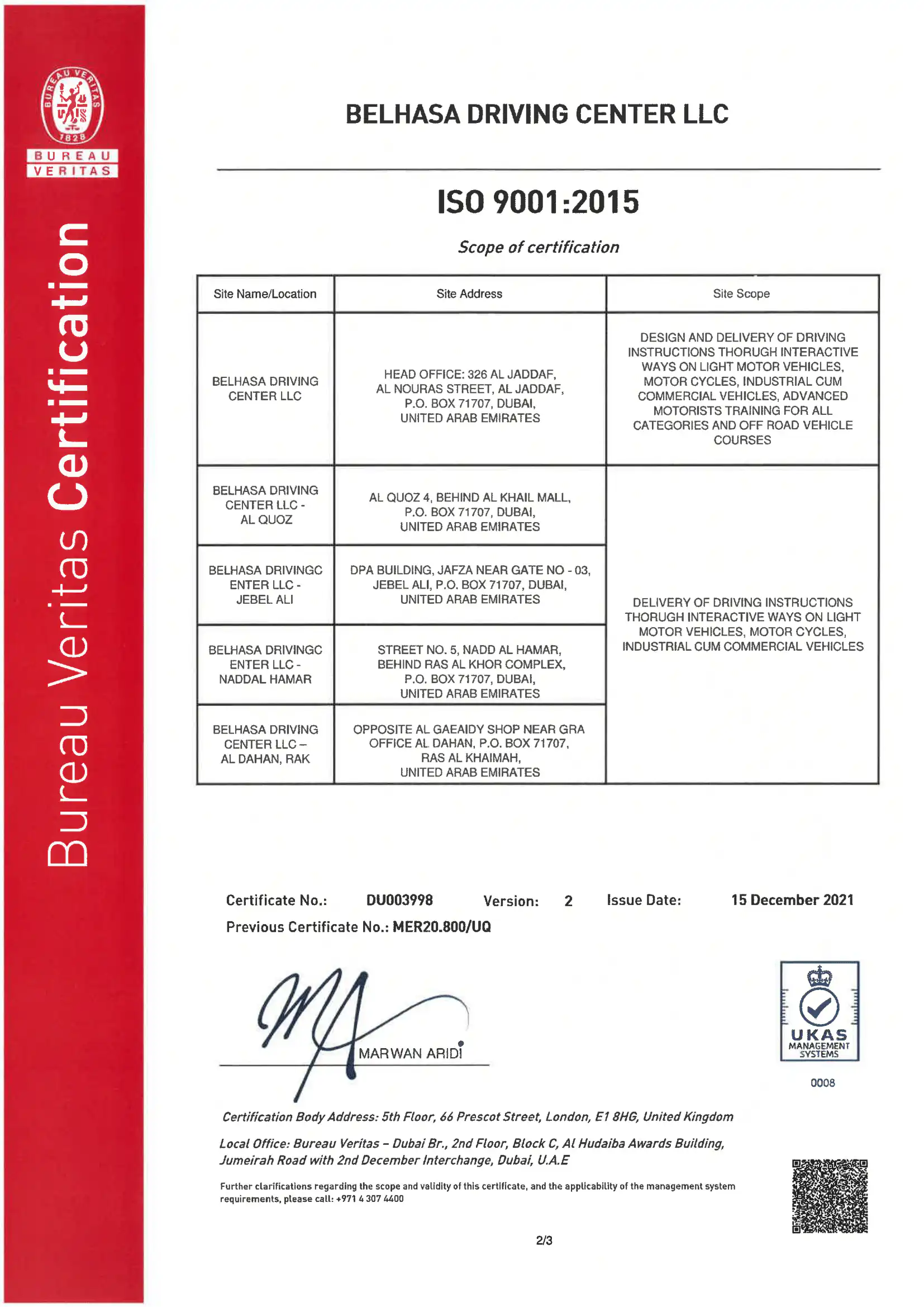 ISO 9001:2015 Certification